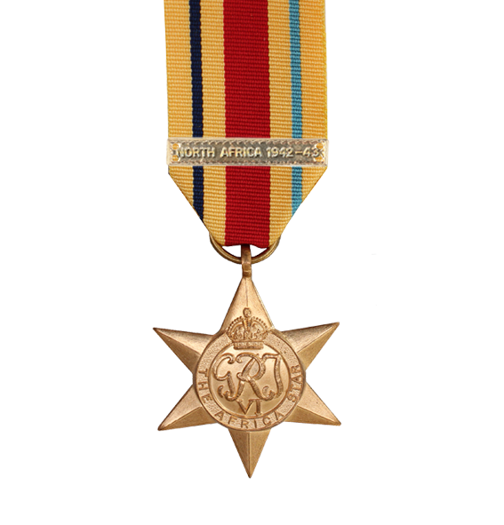 WW2 Africa Star Medal with North Africa Clasp