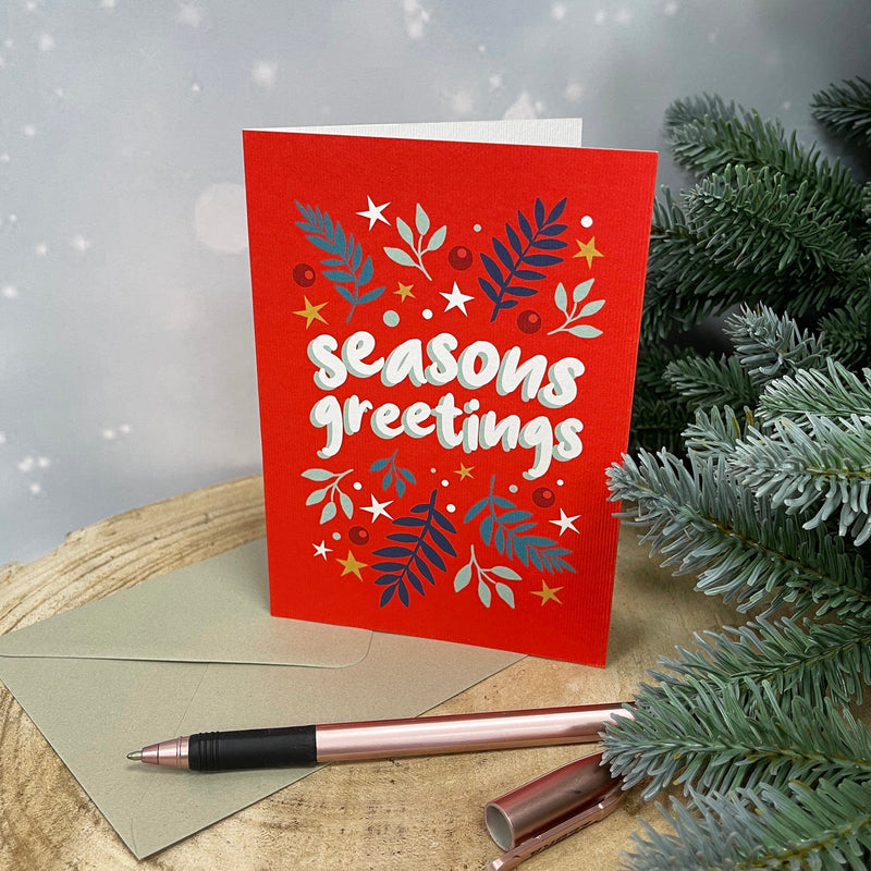 Seasons Greetings Card for personalised gift wrapped Not Just a Print