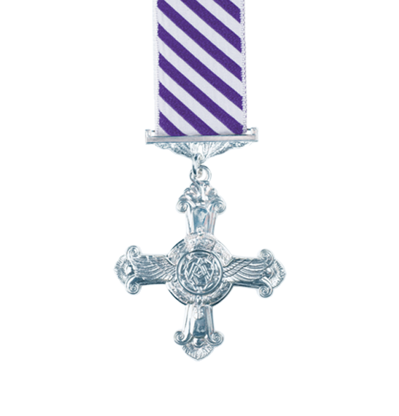 This distinguished flying cross medal hanging on ribbon