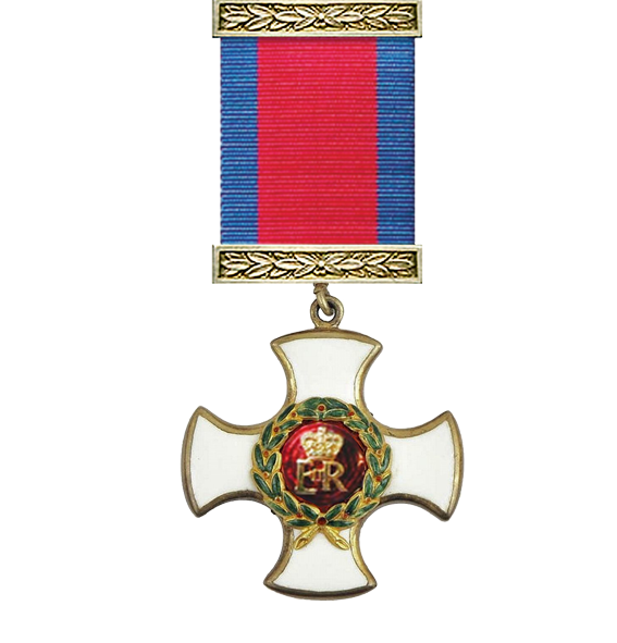 Distinguished service order queen elizabeth and ribbon