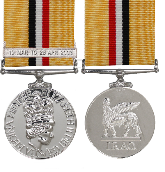 the iraq op telic full size medal with 19th march bar