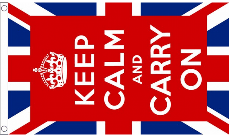 Keep Calm And Carry On (UK) Flag