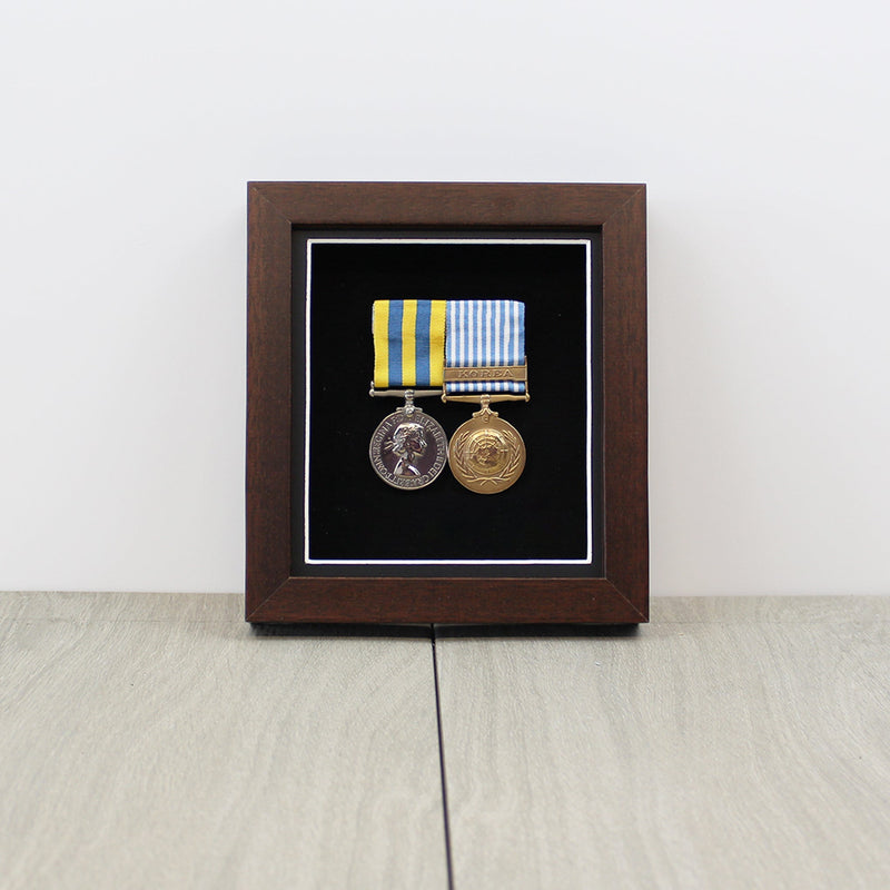 Freestanding Medal Display Case for 2 Mounted Medals