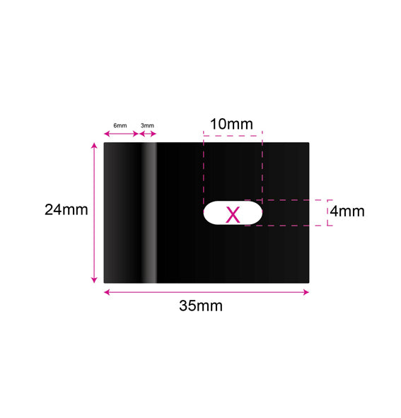 Offset Fixing Bracket - 35 x 24mm - Carbon Fibre - Black Finish - Pack of 10