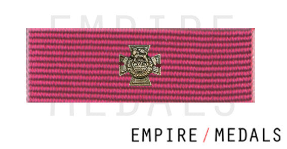 Victoria Cross ribbon brooch bar with emblem