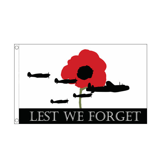 Lest We Forget RAF Flag - 3ft X 2ft