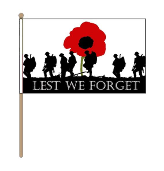 Lest We Forget Hand Flag