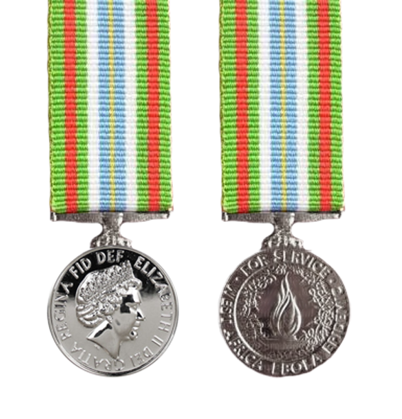 Miniature Ebola Medal and ribbon