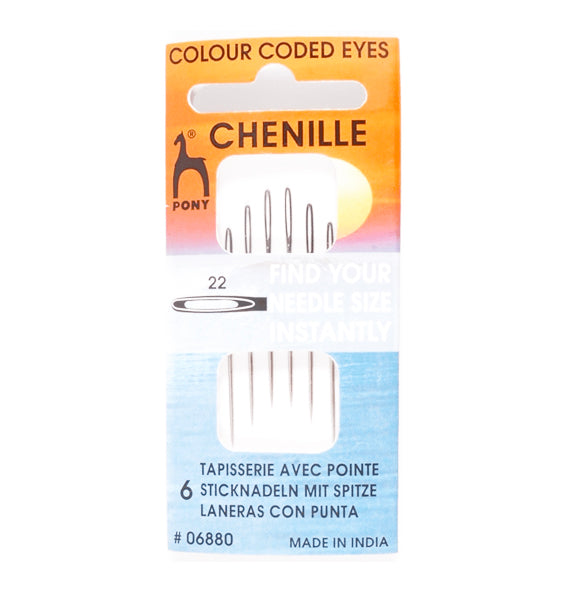 Pony Gold Eye Hand Sewing Needles - Size 22 (pack of 6)